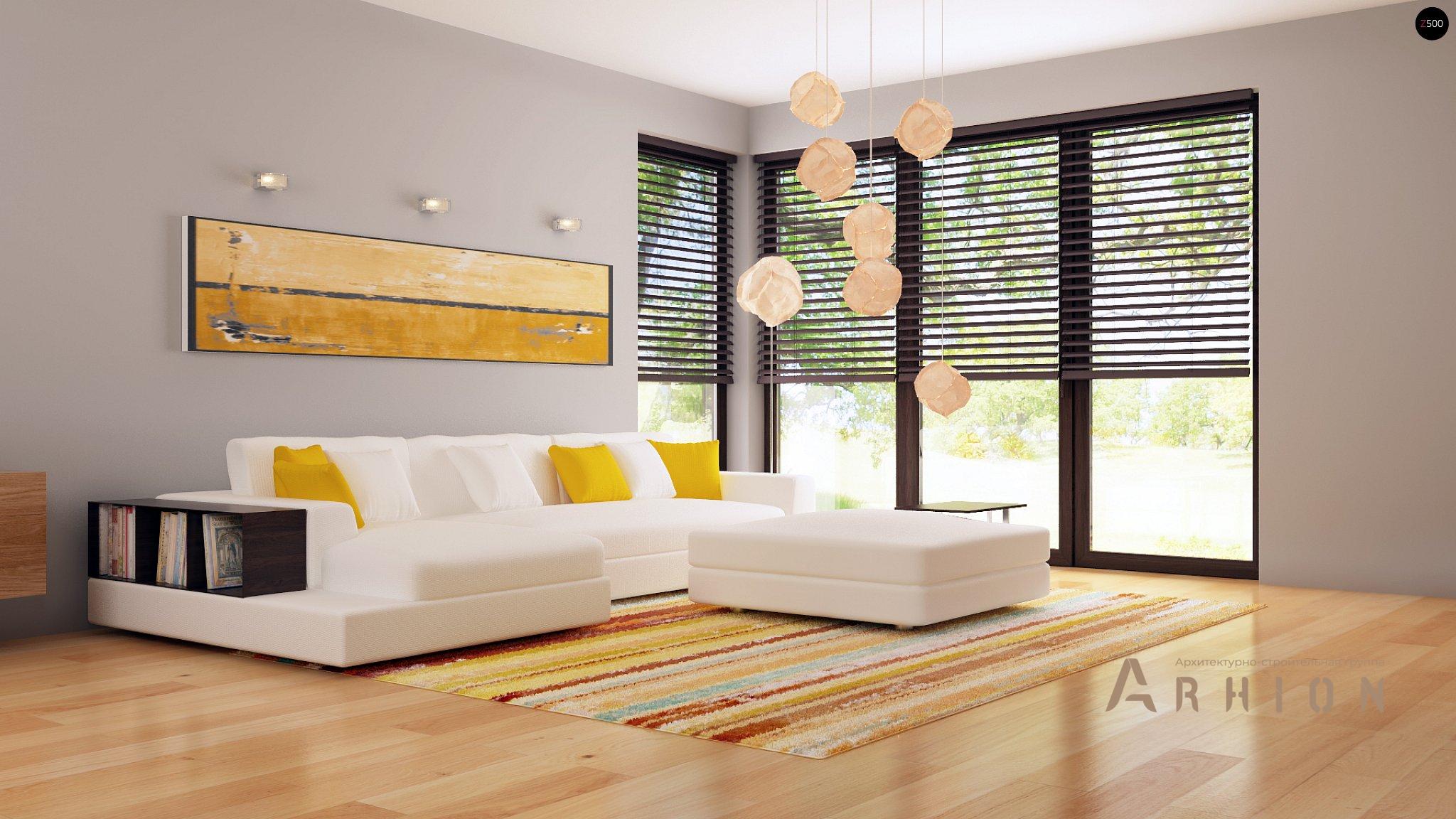 2. Проект одноэтажного дома в европейском стиле с двускатной кровлей, Z79 GP, площадью - 165 кв c мансардой, терассой, гаражом